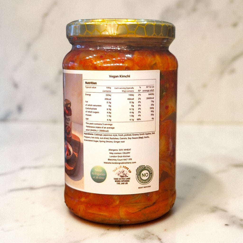 Vegan Kimchi 370ml | Authentic Korean Fermented Kimchi | Probiotic | UK Made